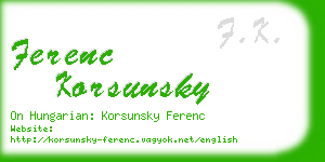 ferenc korsunsky business card